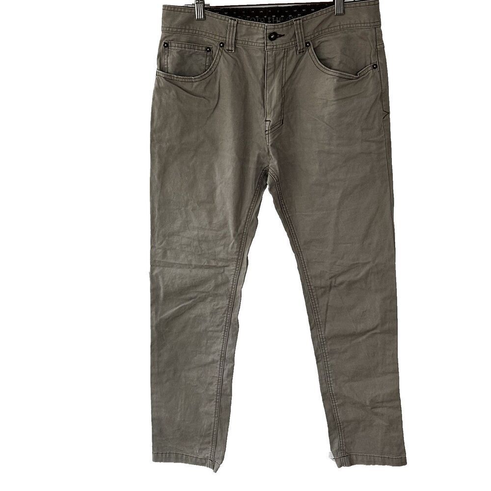 Men's Prana Tucson Pants Size 32x32 Tan Slim Fit Stretch Organic Cotton